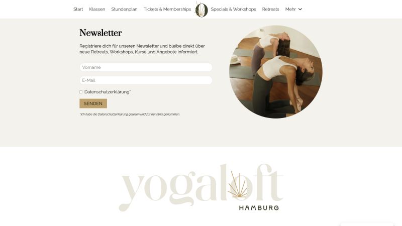 Referenz von Reichle Media Website Yogastudio